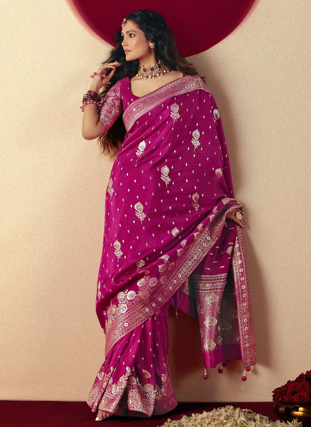Purple Viscose Classic Saree Weaving Zari S19423