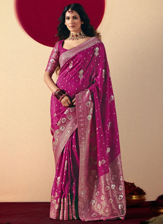 Purple Viscose Classic Saree Weaving Zari S19423