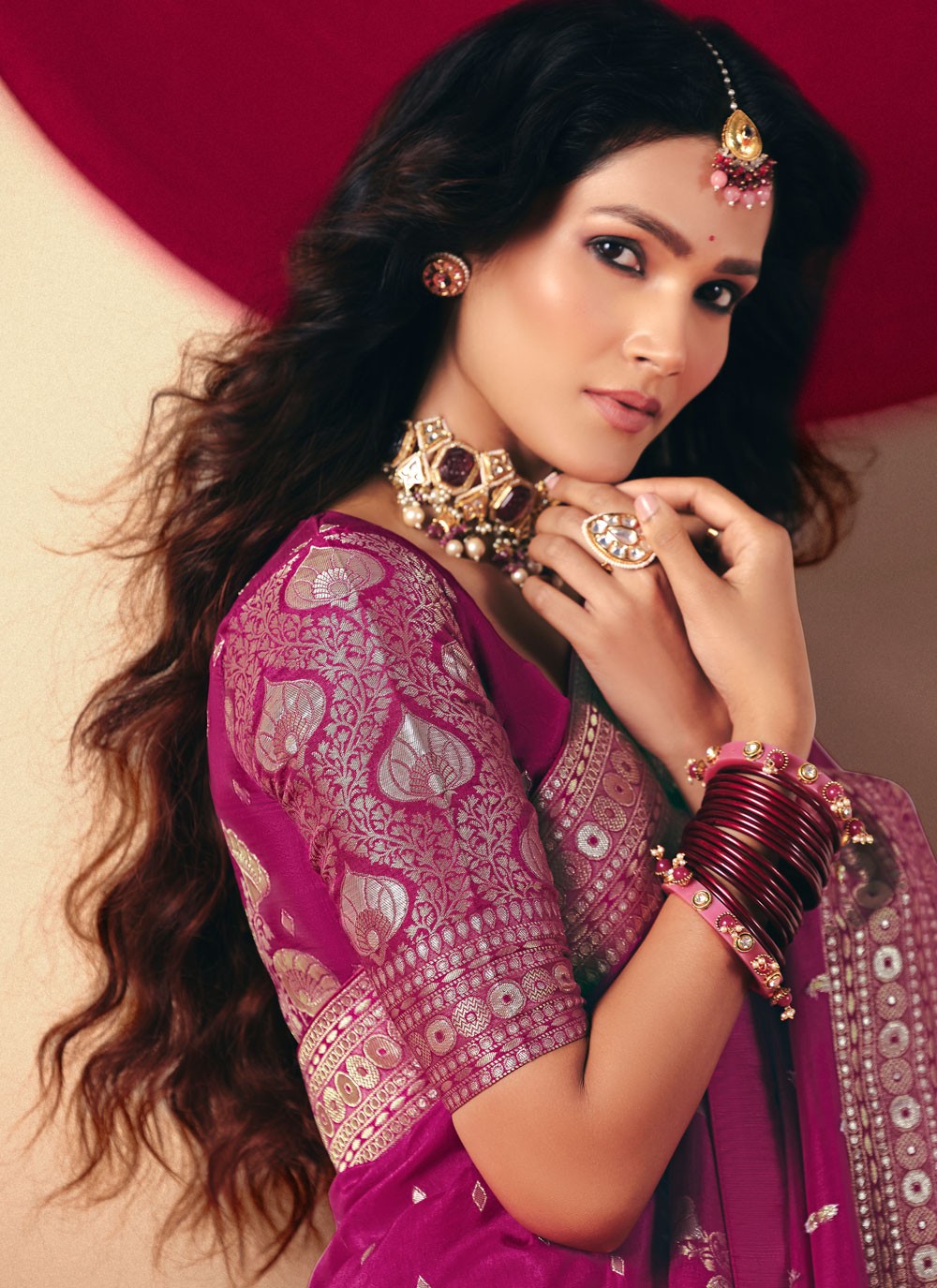 Purple Viscose Classic Saree Weaving Zari S19423