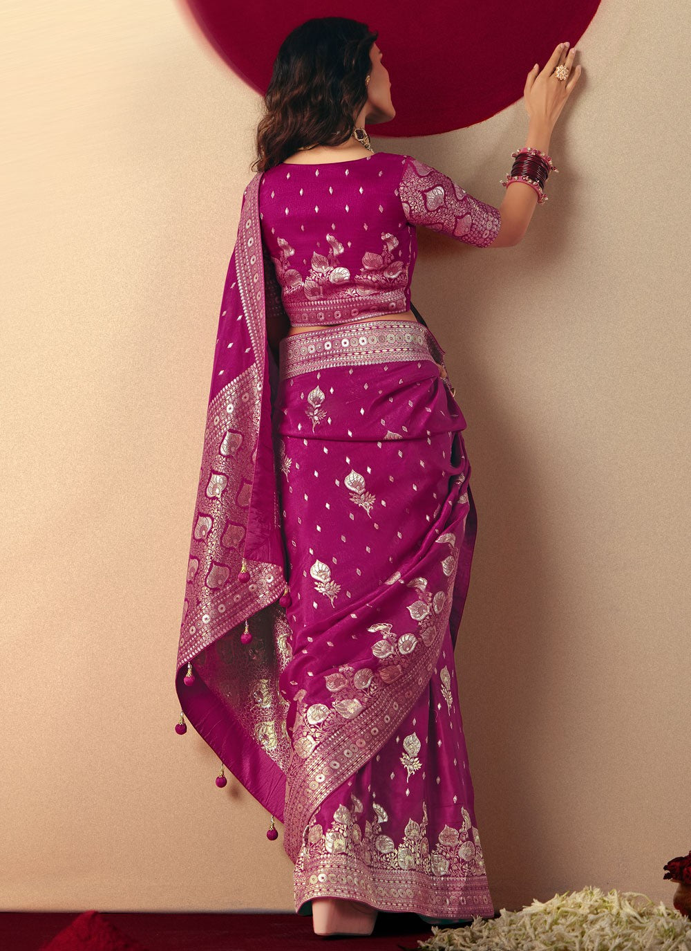 Purple Viscose Classic Saree Weaving Zari S19423