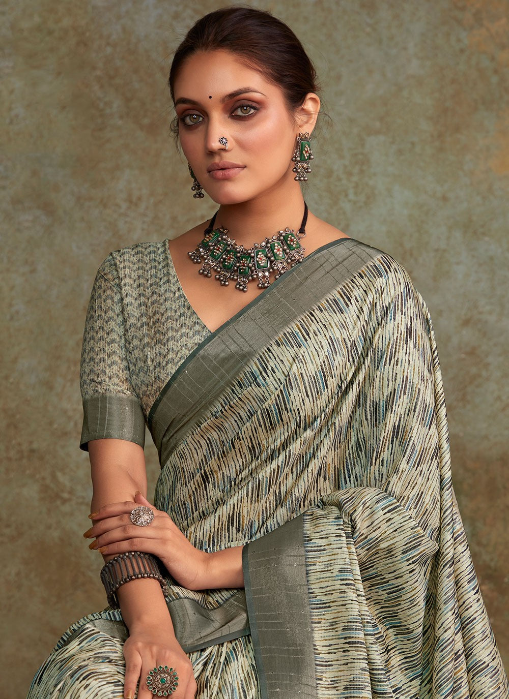 Classic Printed Handloom Silk Saree - S6674