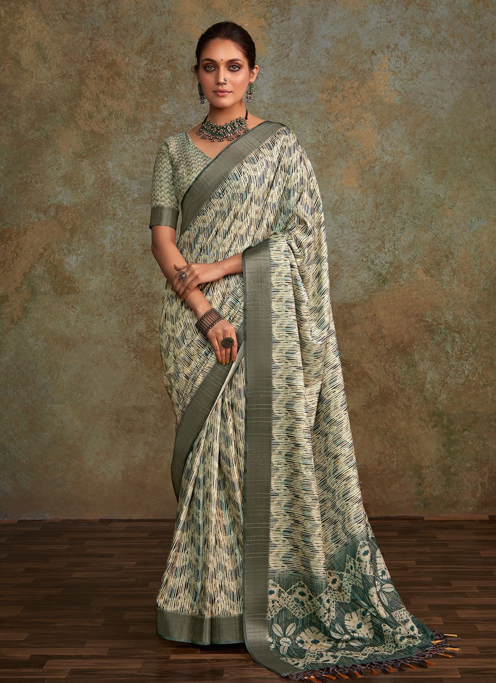 Classic Printed Handloom Silk Saree - S6674