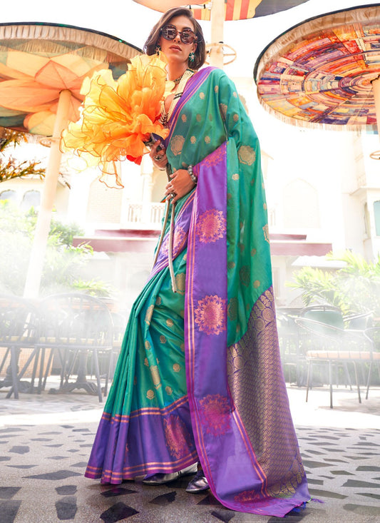 Classic Weaving Zari Katan Silk Saree - S7749