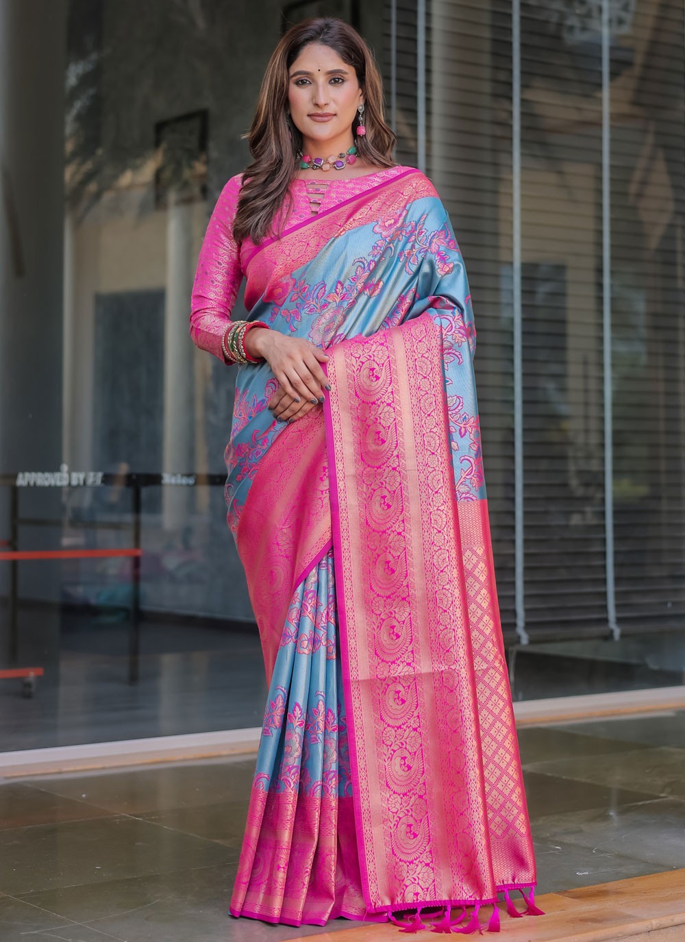 Classic Saree Woven Blue Malbari Silk S12347