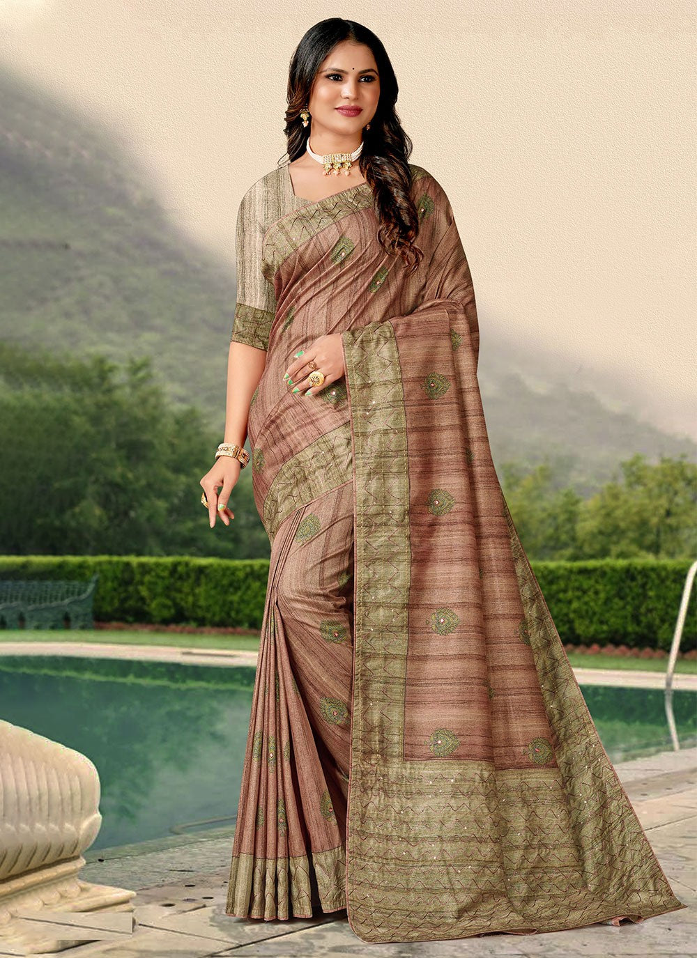 Classic Katha Tussar Silk Saree - S4590