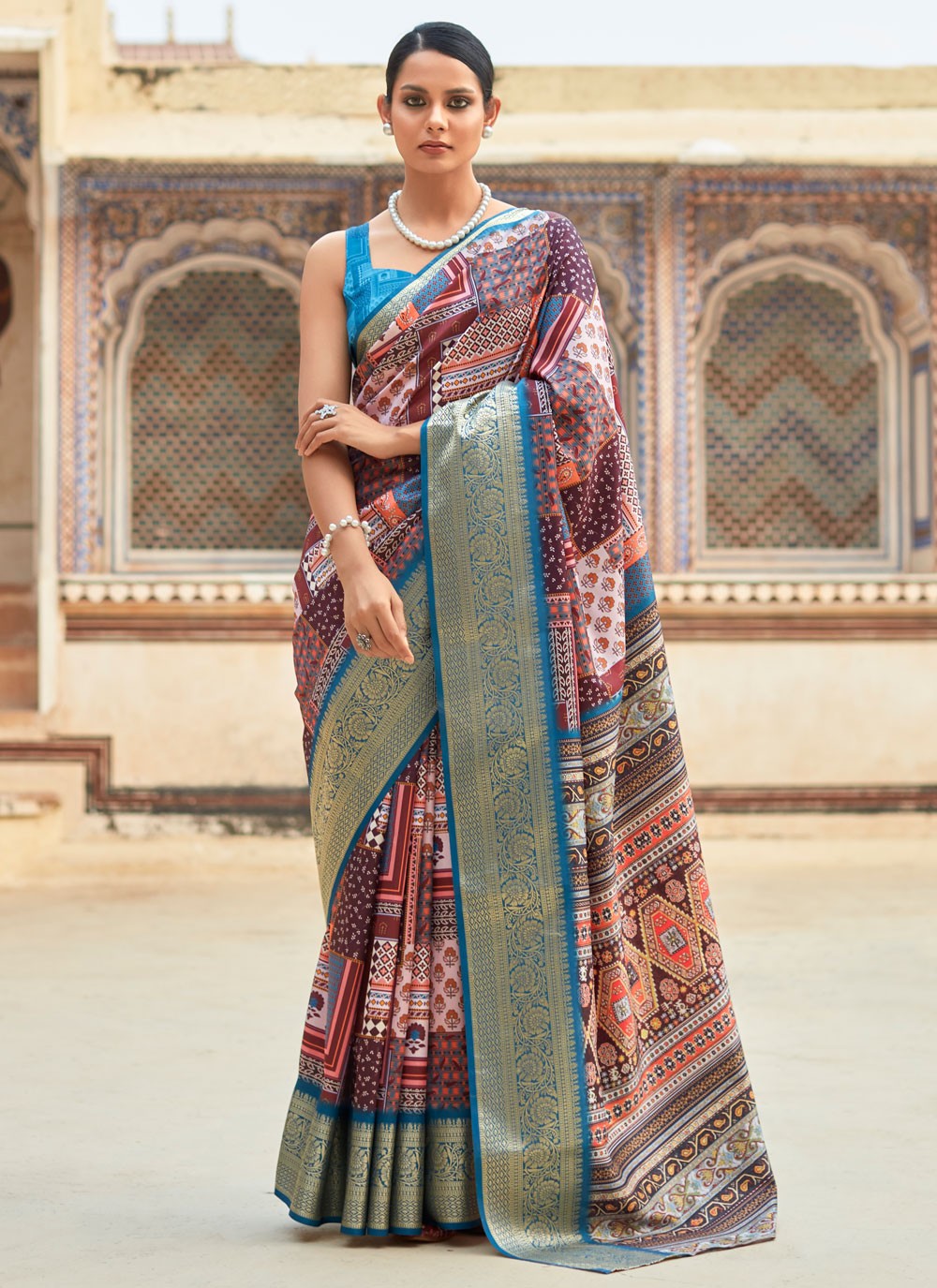 Classic Printed Viscose Saree - S5167