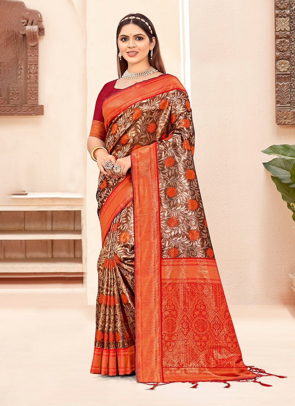 Classic Printed Silk Saree - S6599