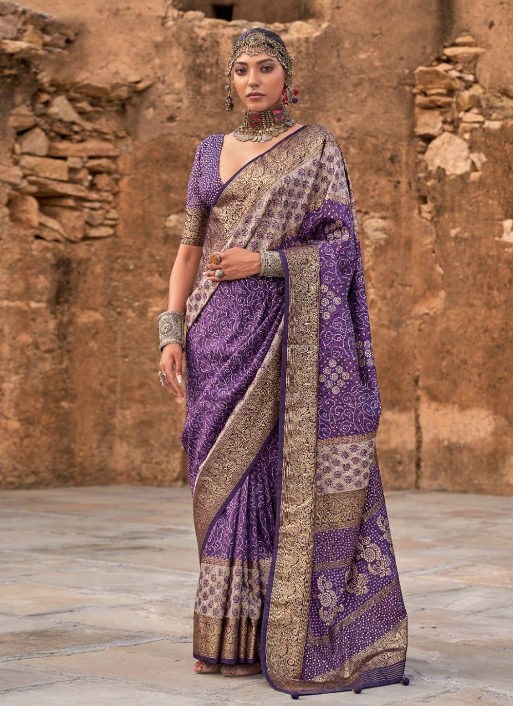 Trendy Printed Silk, Viscose Saree - S8470