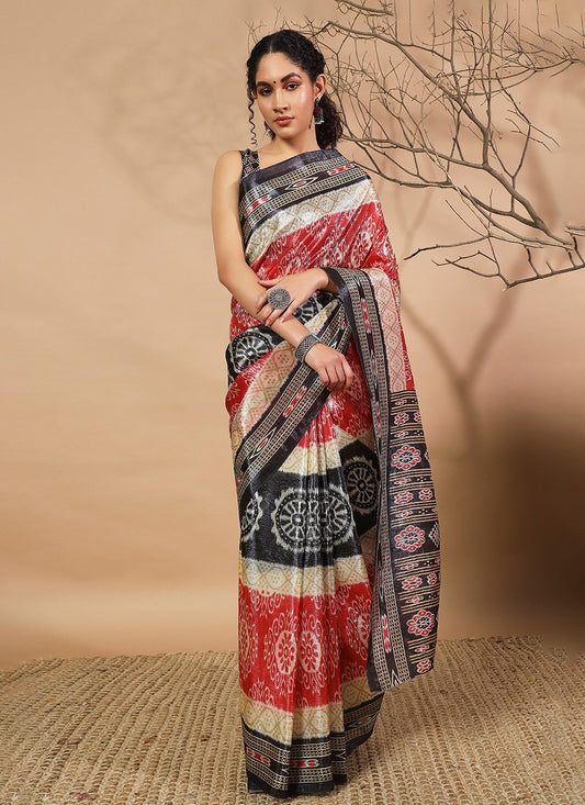 Black Tissue Classic Saree Printed S17700