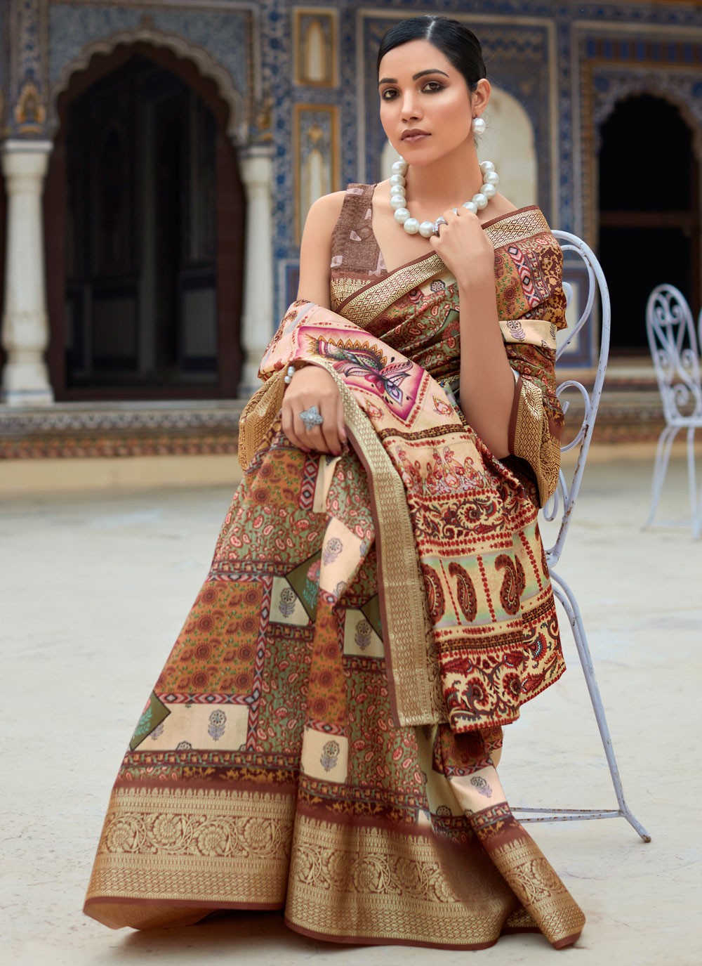Classic Printed Viscose Saree - S5167