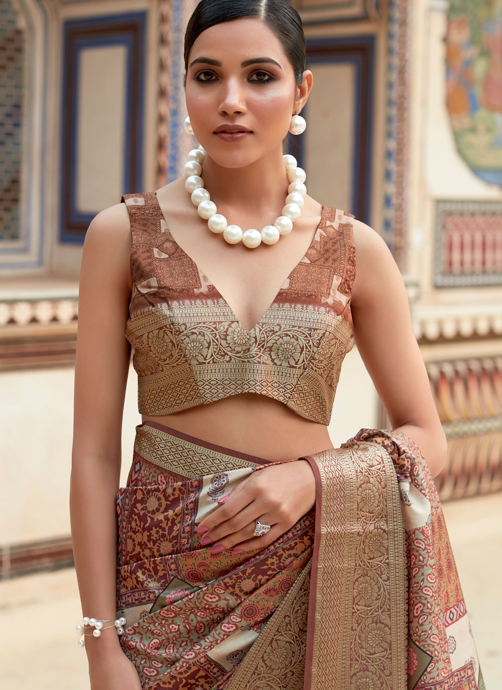 Classic Printed Viscose Saree - S5167