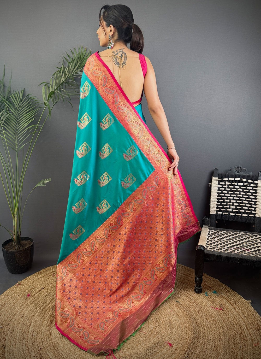 Rama Banarasi Silk Classic Saree Weaving Zari S17680