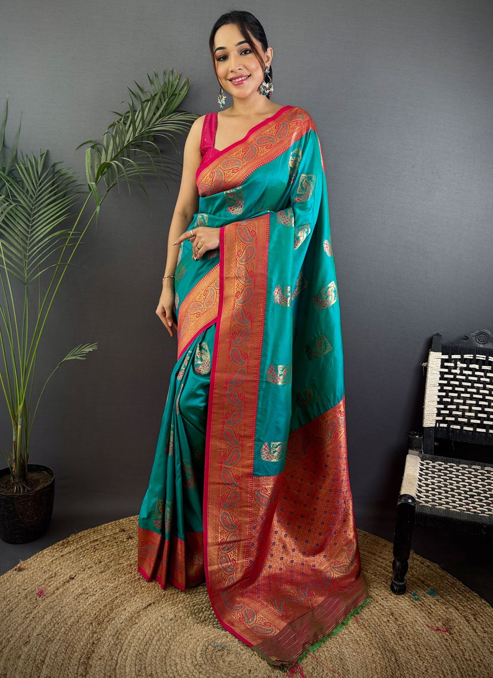 Rama Banarasi Silk Classic Saree Weaving Zari S17680