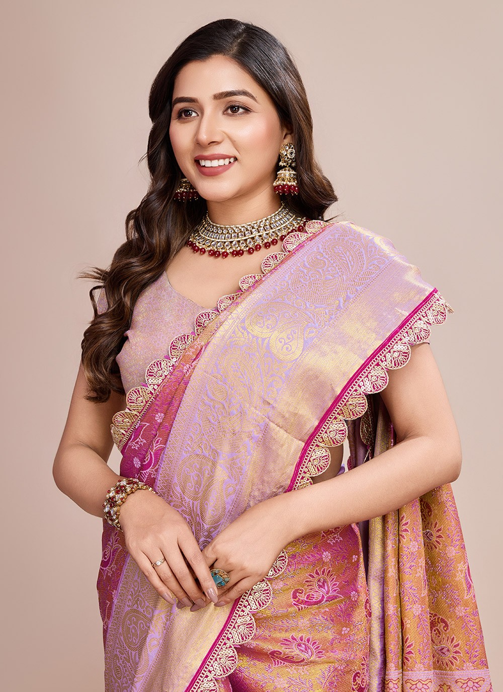 Classic Saree Woven Purple Silk Saree S13636
