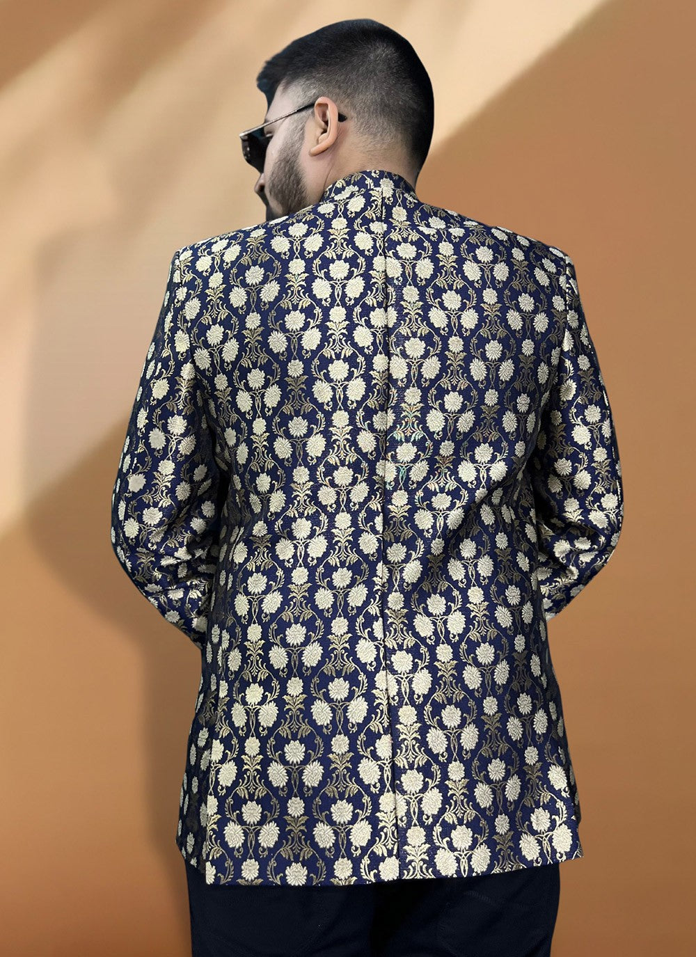 Weaving Zari Jacquard Blue Coats & Blazers - M5569