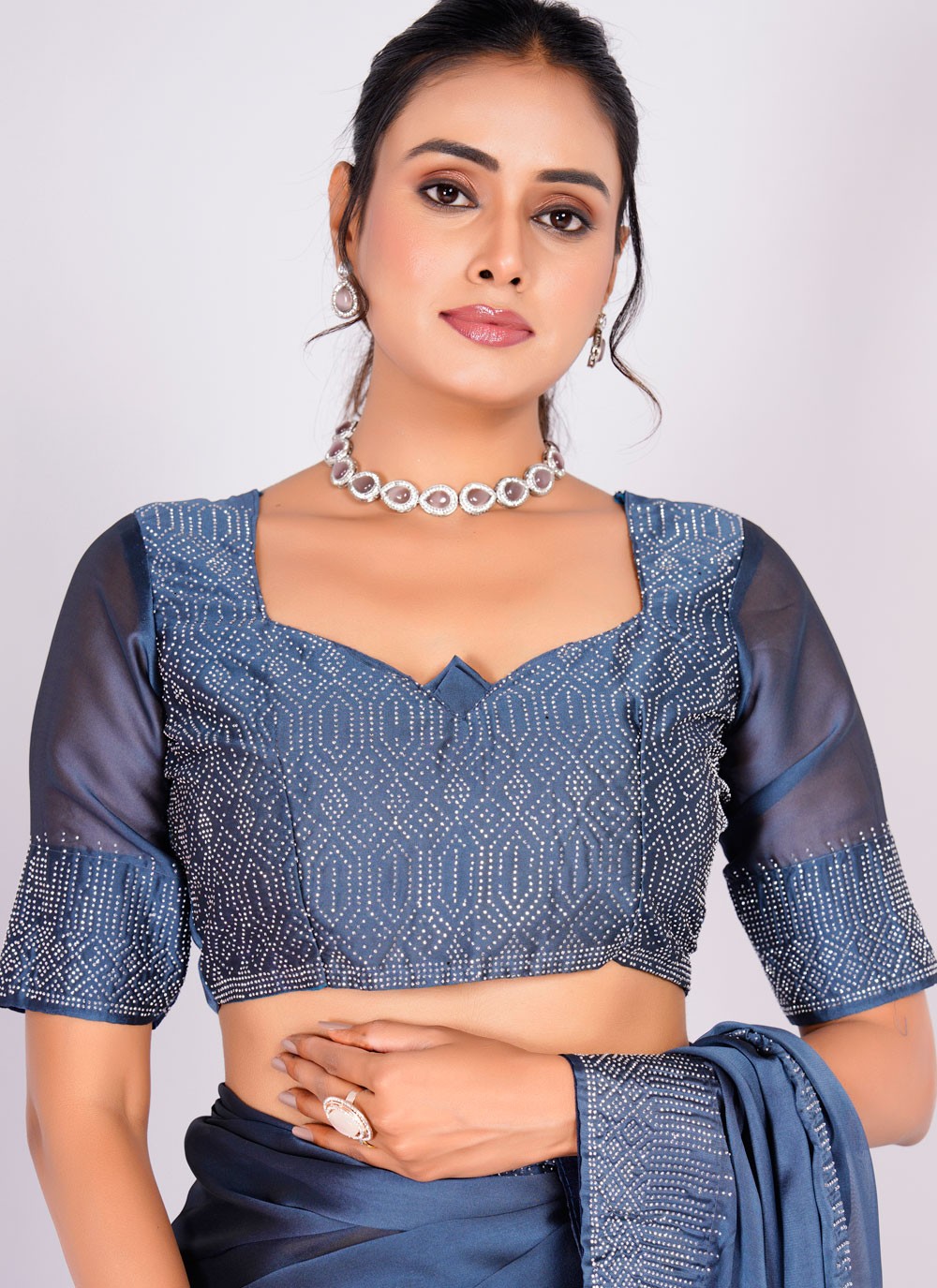 Trendy Swarovski Rangoli Saree - S5617
