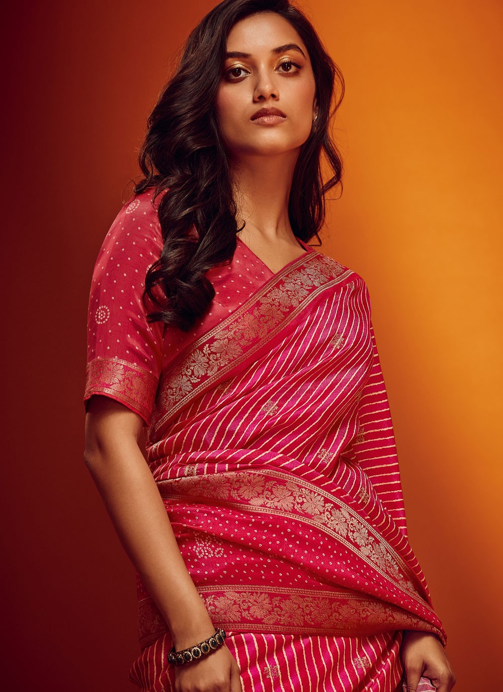Classic Digital Print Viscose Saree - S4379