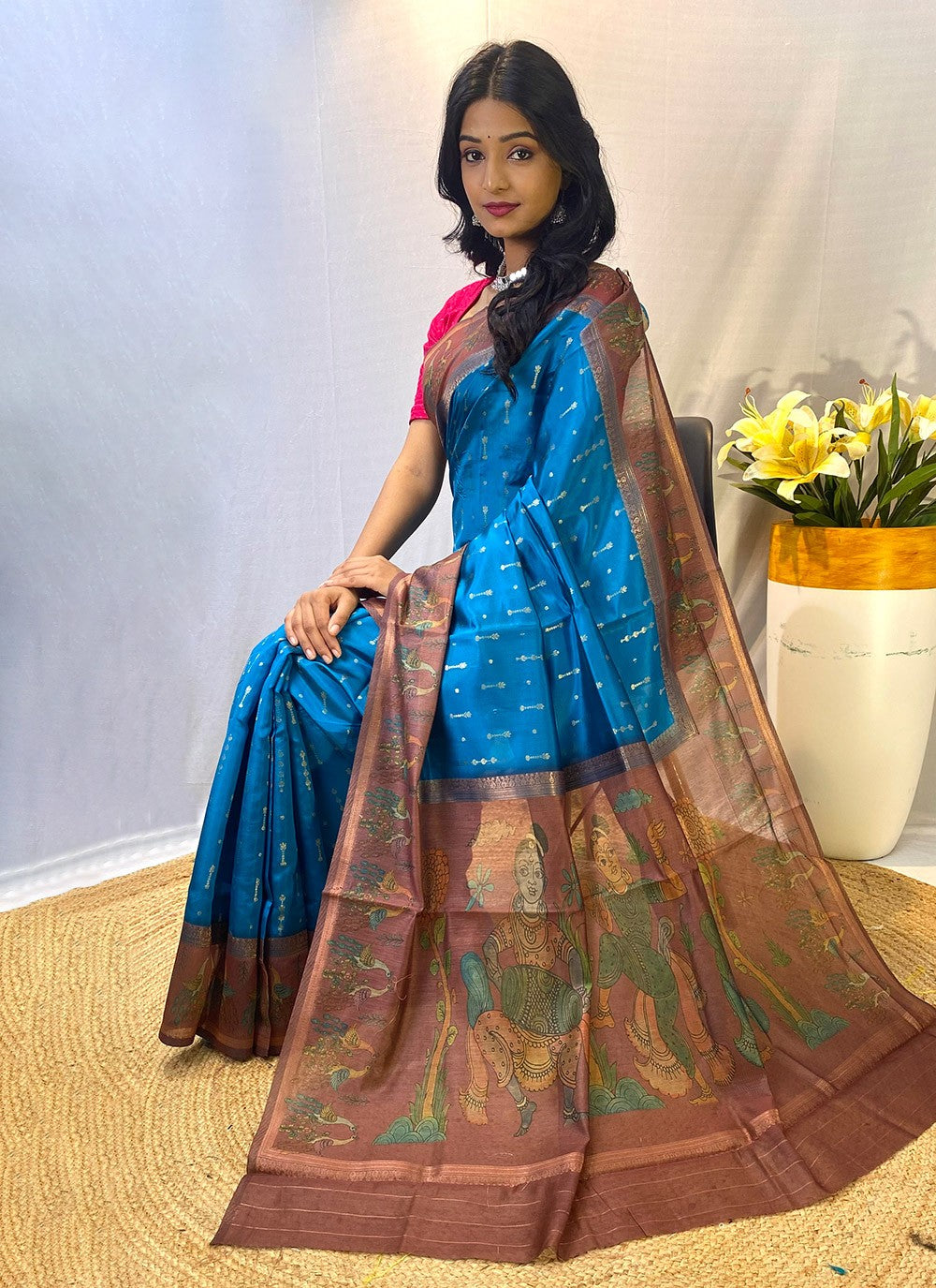 Classic Border Work Chanderi Silk Saree - S8432