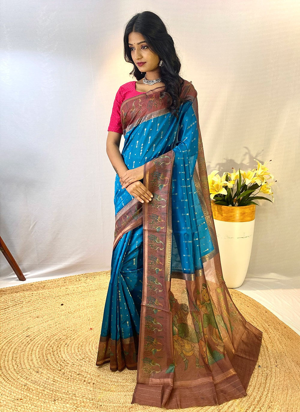 Classic Border Work Chanderi Silk Saree - S8432
