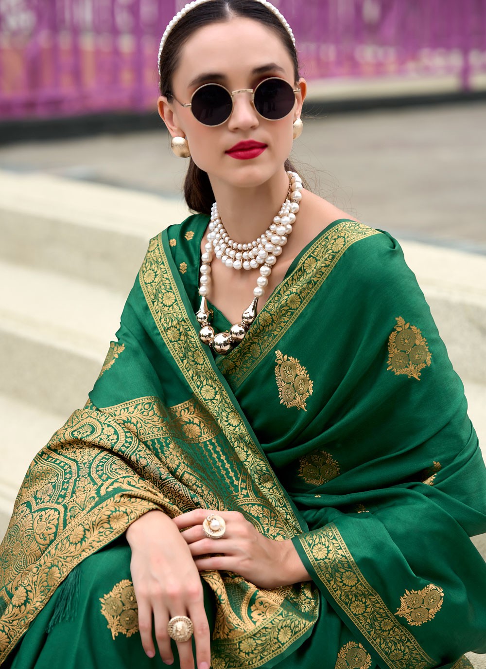 Classic Weaving Zari Satin Saree - S7754