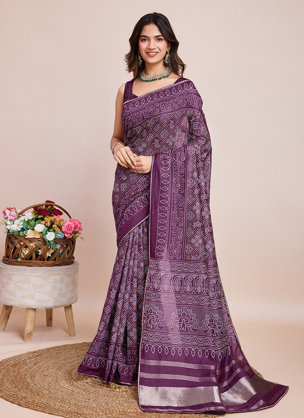 Classic Printed Cotton Silk Saree - S7900