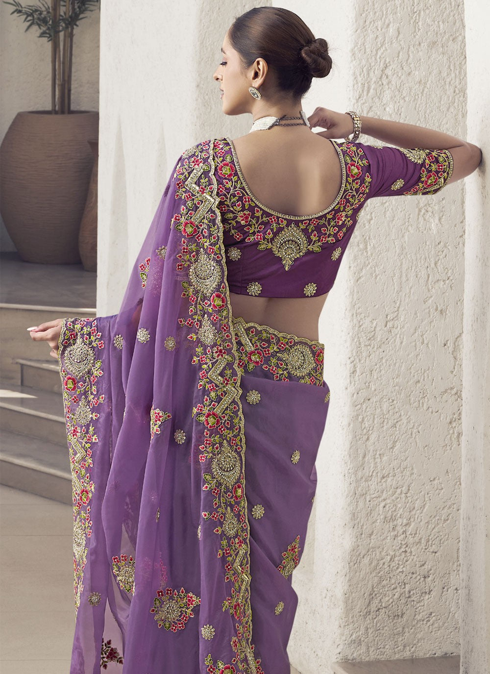 Contemporary Cord Fancy Fabric Saree - S8527