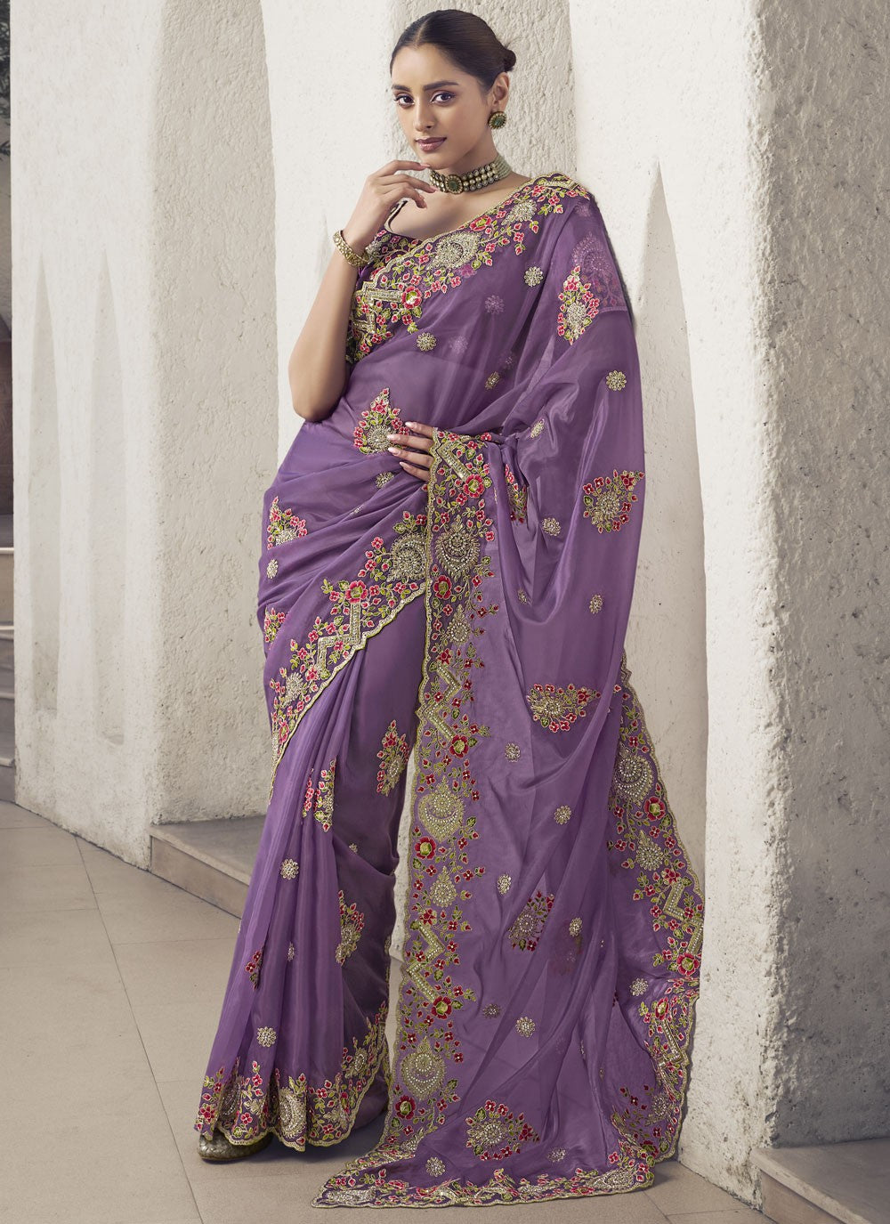Contemporary Cord Fancy Fabric Saree - S8527