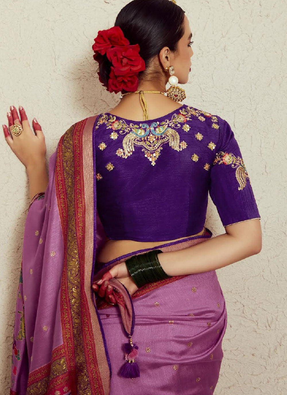 Contemporary Weaving Zari Brasso Saree - S7046
