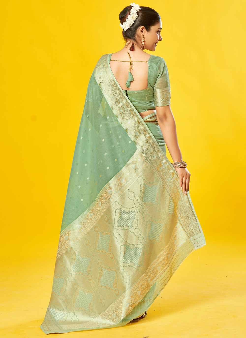 Classic Border Work Cotton Saree - S7592