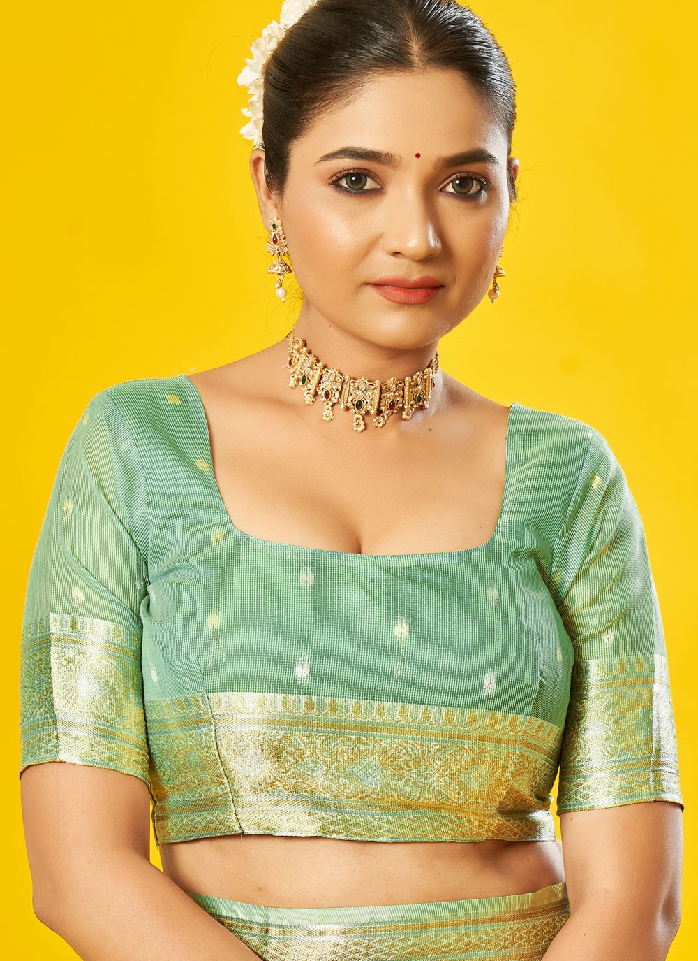 Classic Border Work Cotton Saree - S7592