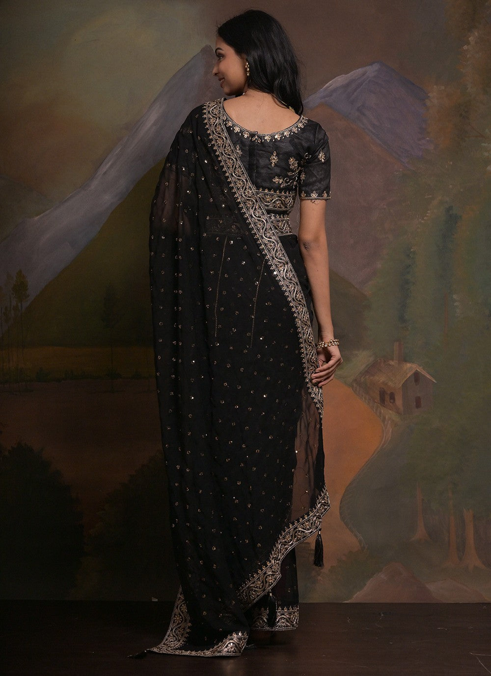 Classic Cord Georgette Saree - S5348