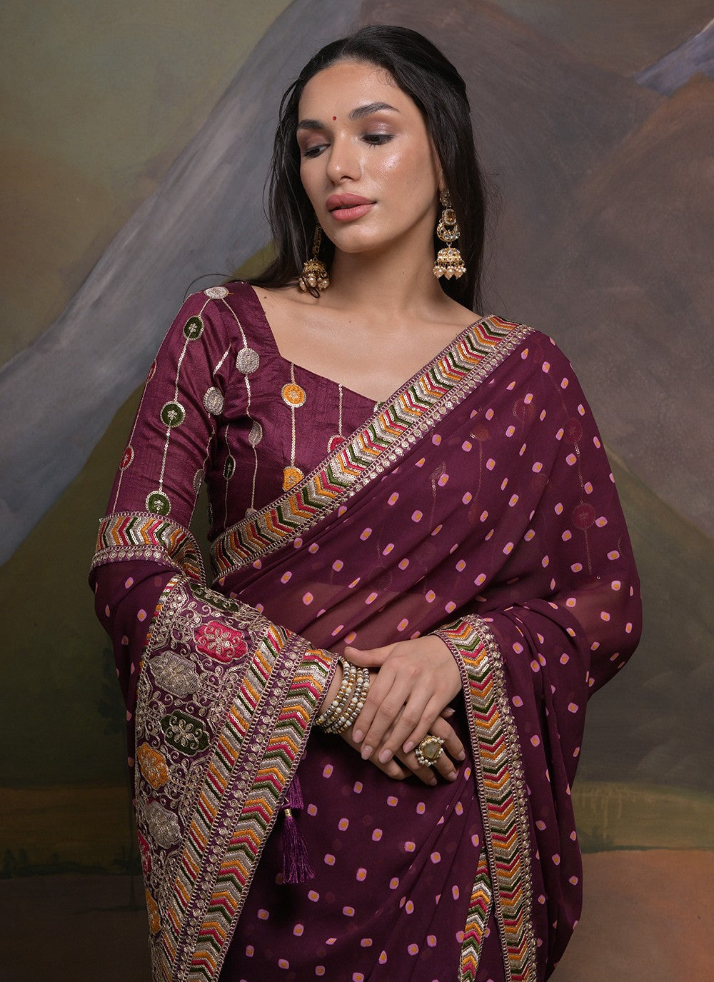 Trendy Cord Georgette Saree - S5213