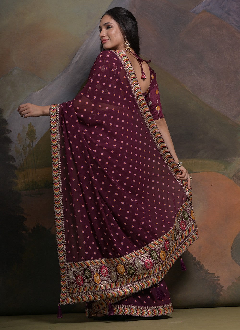 Trendy Cord Georgette Saree - S5213