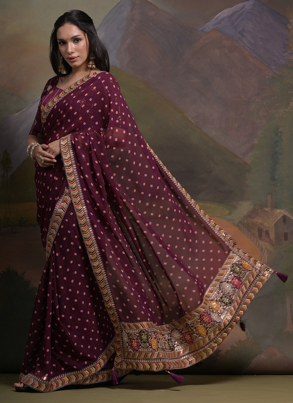 Trendy Cord Georgette Saree - S5213