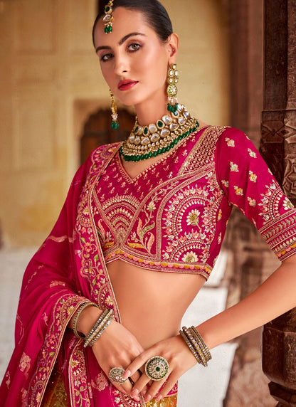 Cord Banarasi Silk A - Line Lehenga - L2683