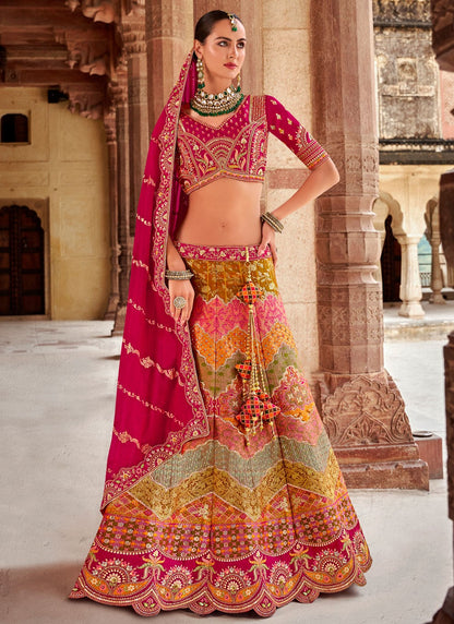 Cord Banarasi Silk A - Line Lehenga - L2683