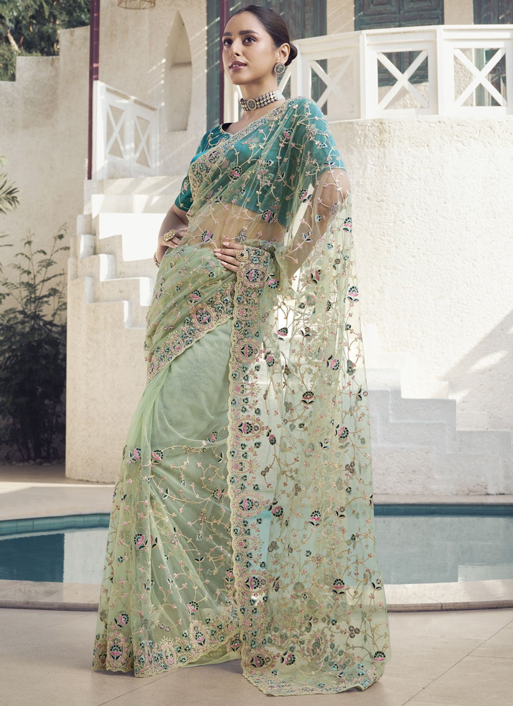 Contemporary Cord Fancy Fabric Saree - S8527