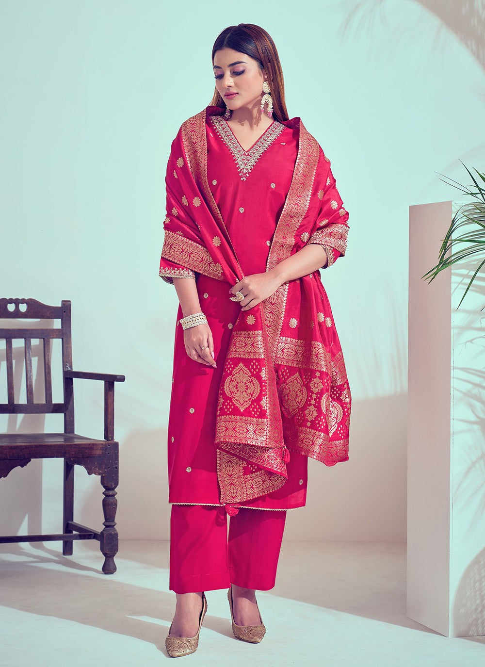 Cord Silk Salwar Suit - T4664
