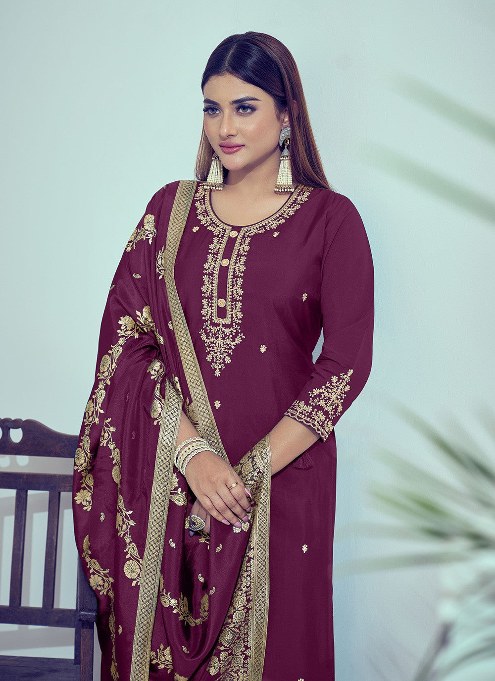 Cord Silk Salwar Suit - T4664