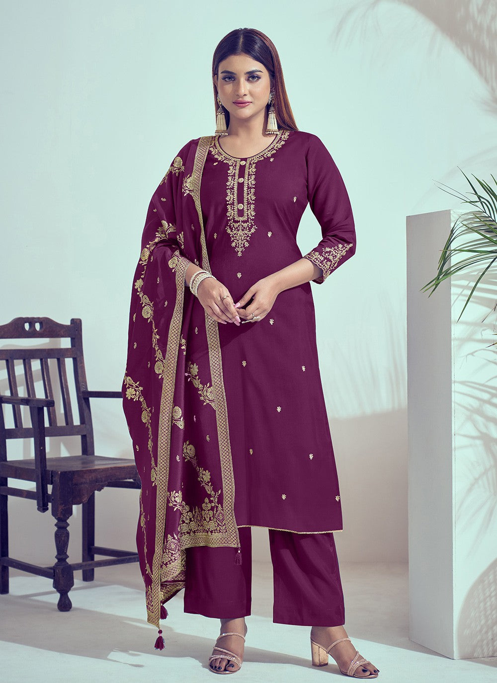 Cord Silk Salwar Suit - T4664