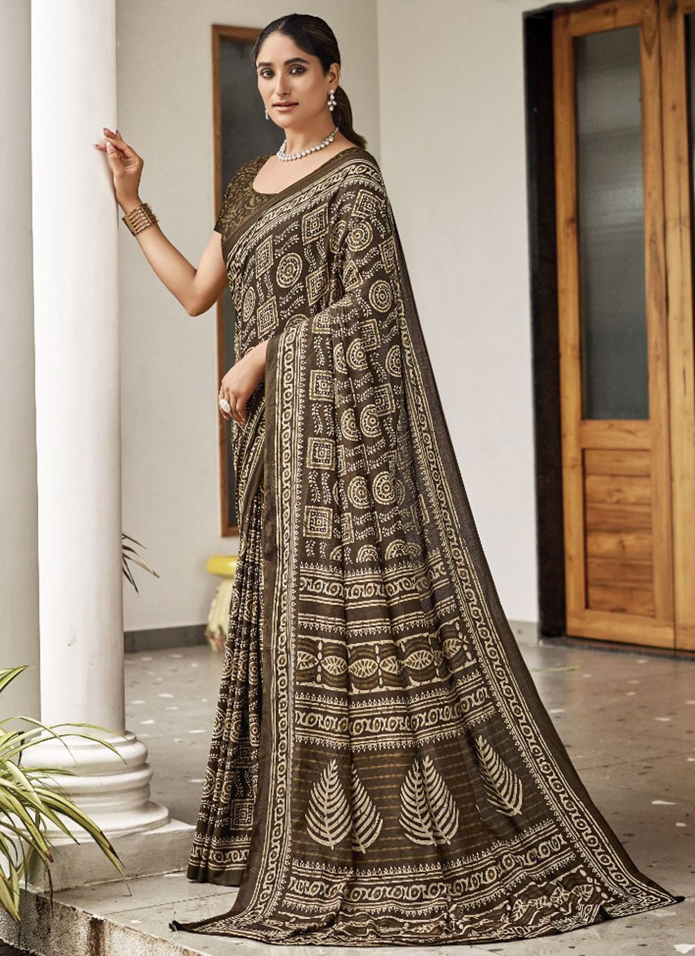 Printed Cotton Saree - S11686