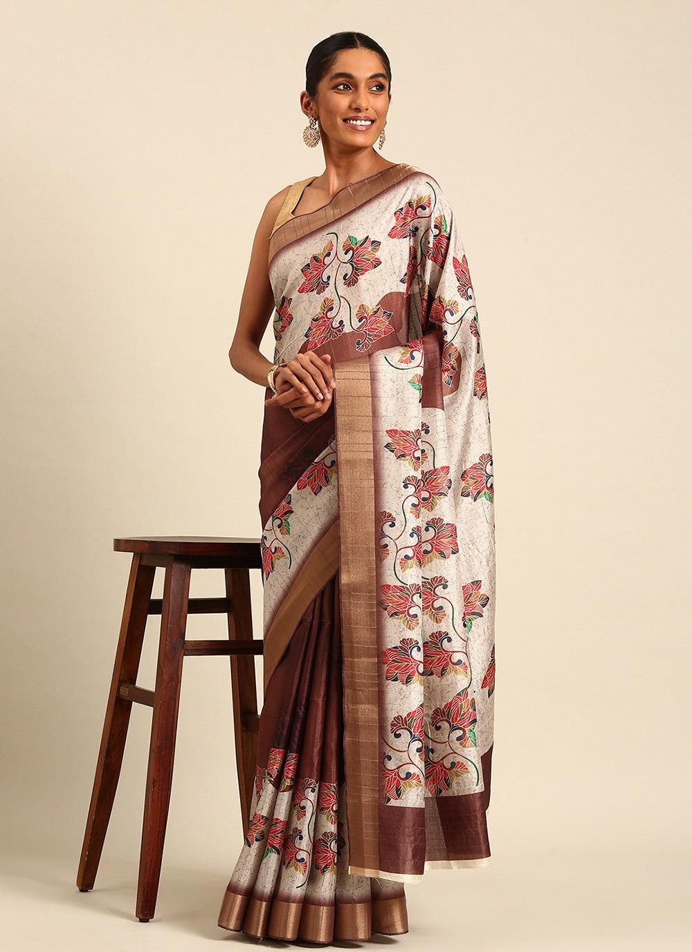 Casual Digital Print Cotton Saree - S7458