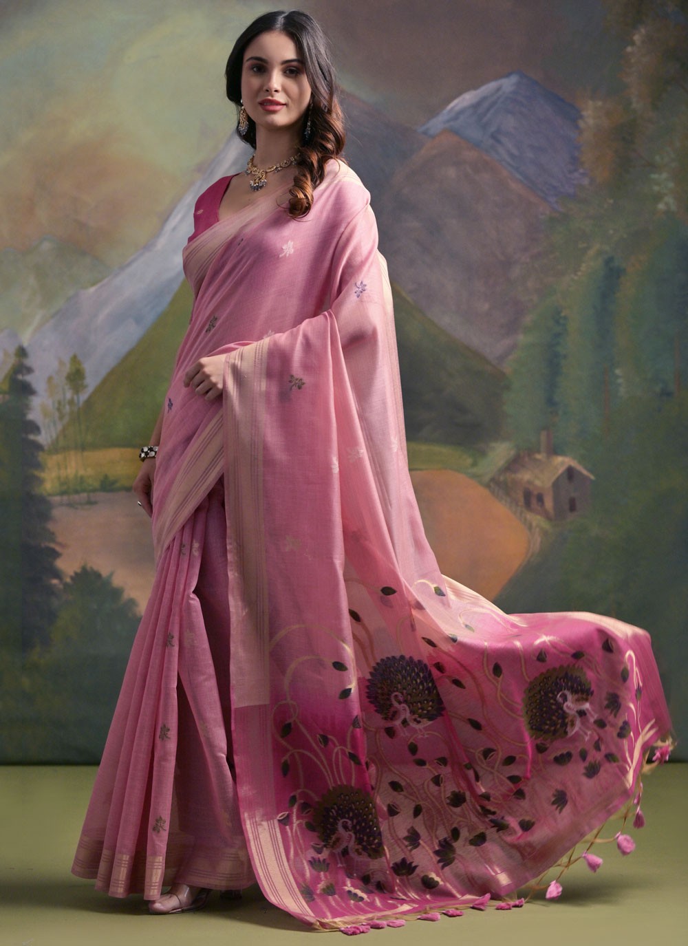Thread, Woven Cotton Saree - S11910
