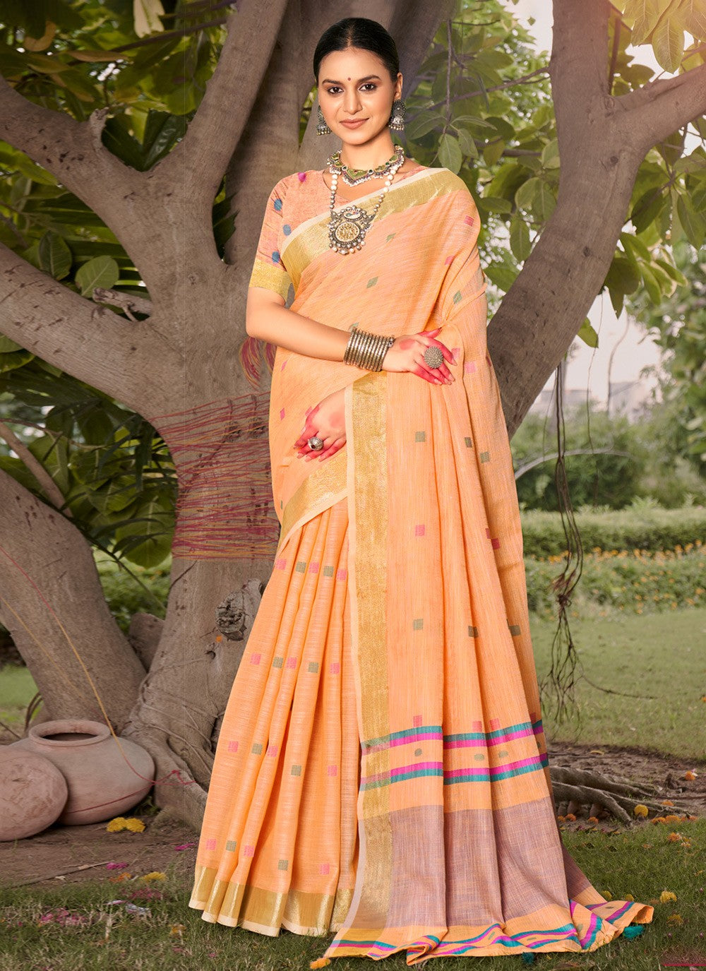 Casual Weaving Zari Cotton Saree - S6834