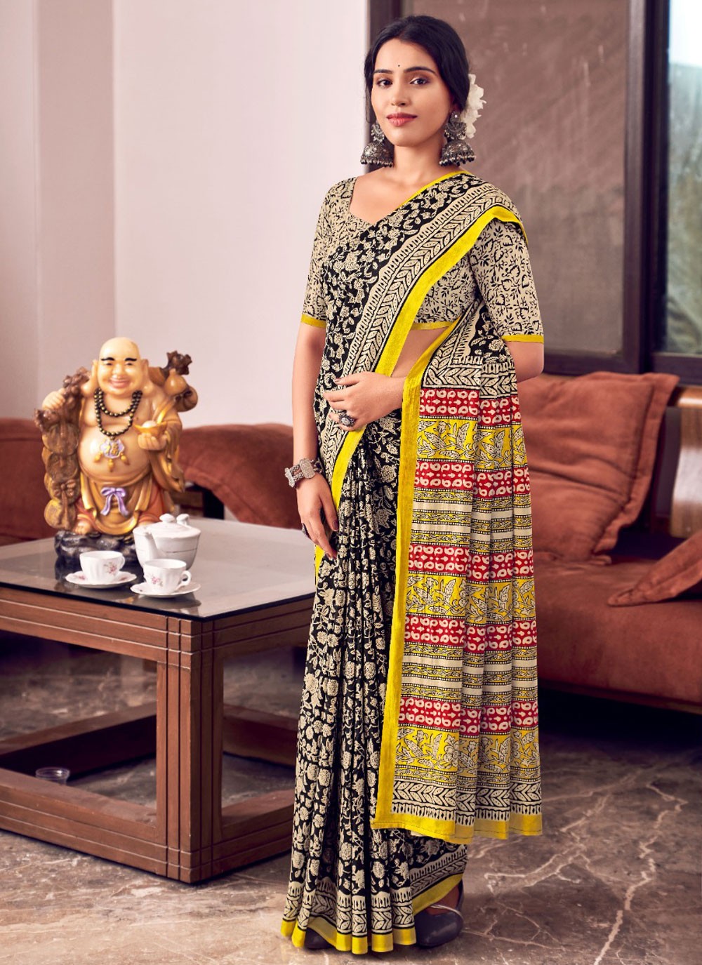 Printed Cotton Saree - S11696