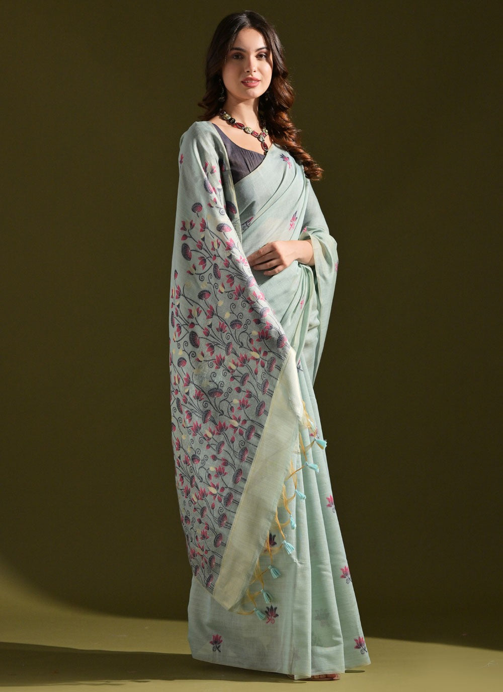 Thread, Woven Cotton Saree - S11916