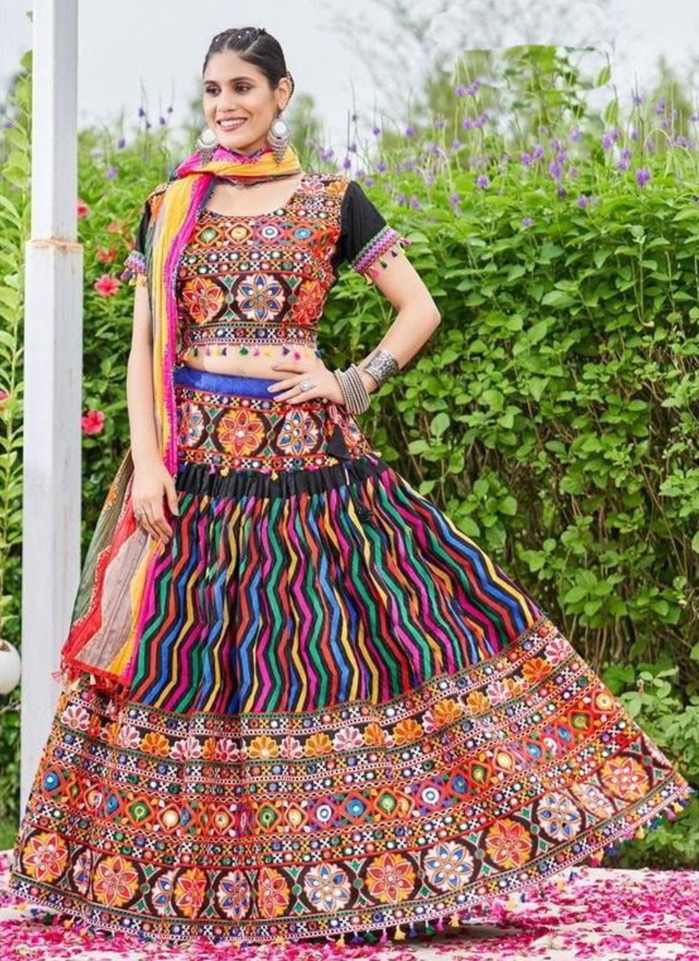 Embroidered Cotton Readymade Lehenga Choli - L2281