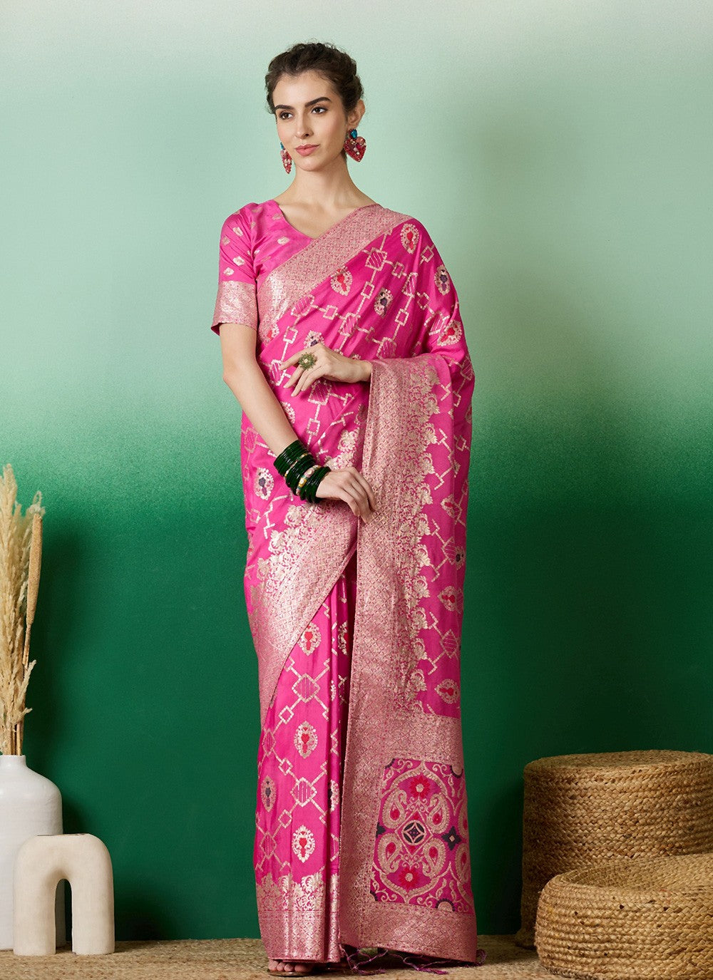 Traditional Jacquard Work Cotton Saree - S7010