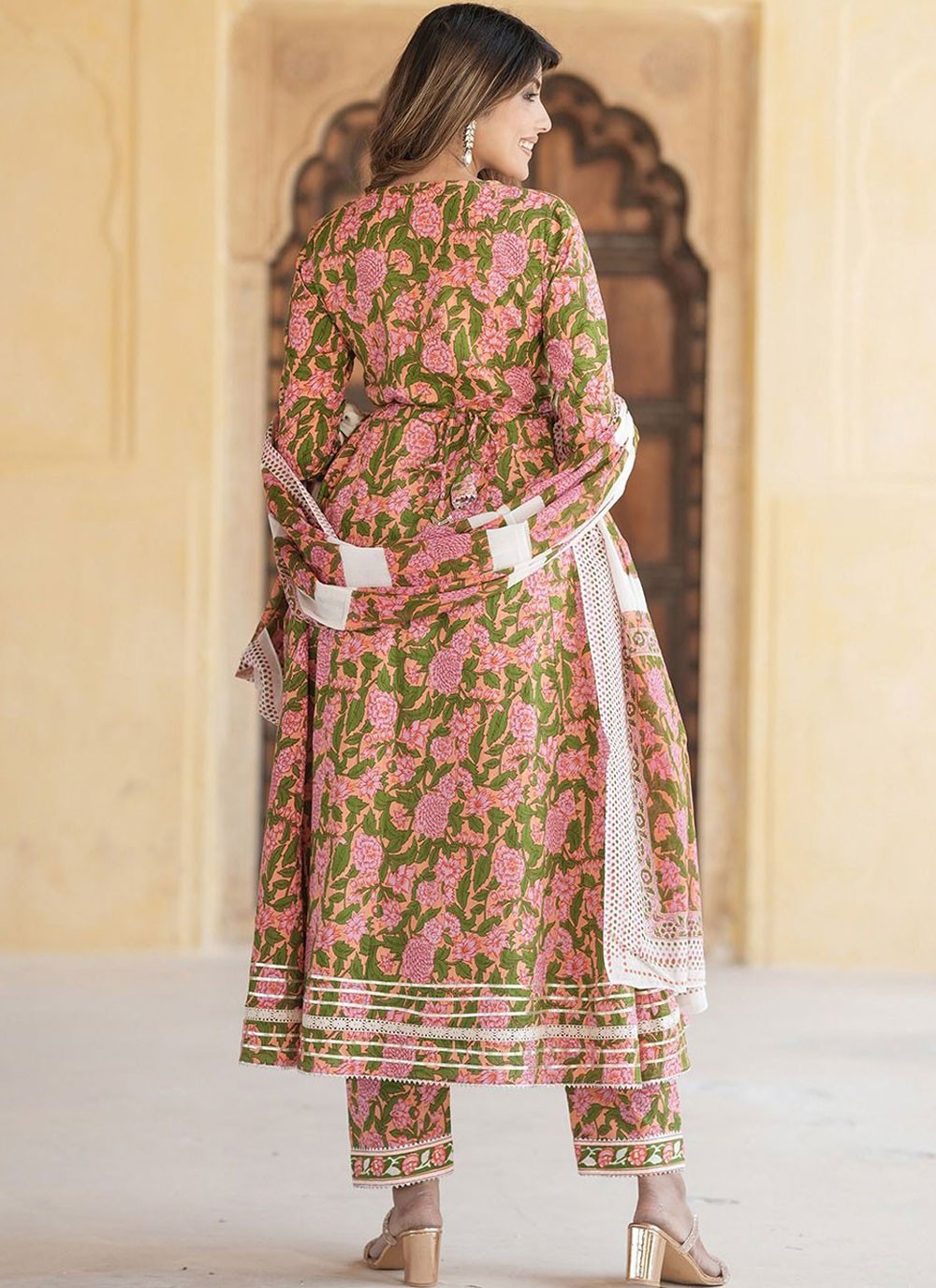 Salwar Suit Floral Printed Multi Colour Cotton T5196