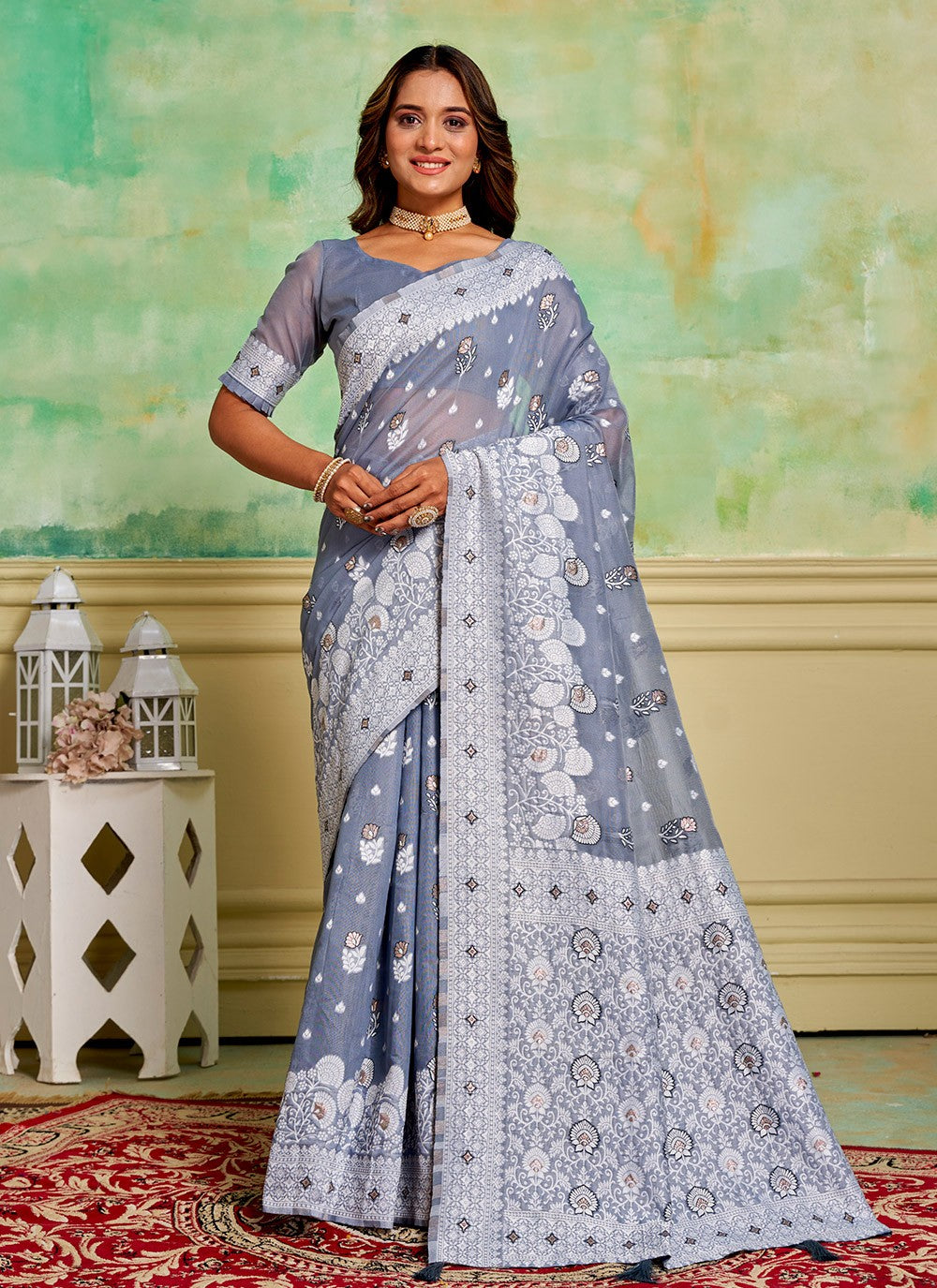 Woven Cotton Saree - S11650